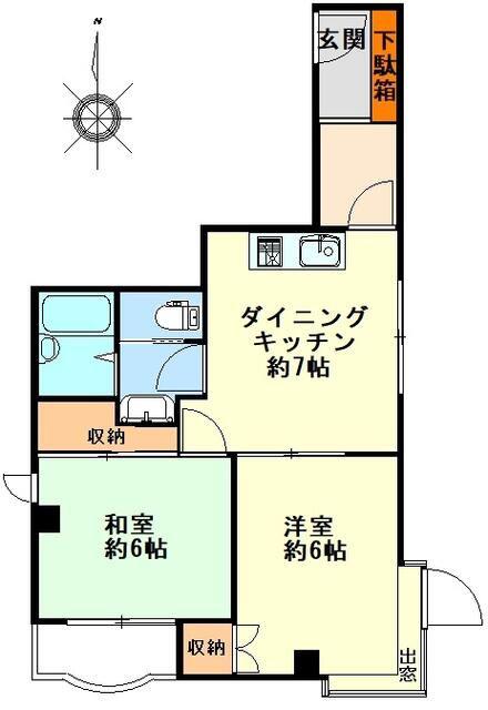 フローラルパレス(2DK/4階)の間取り写真