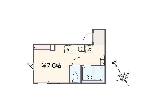 MELDIA海老名(ワンルーム/1階)の間取り写真