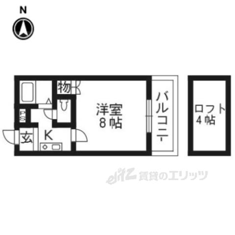 エステート明和2(1K/2階)の間取り写真