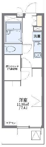 レオパレスHARADAII(1K/4階)の間取り写真
