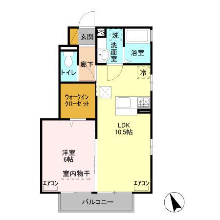 グレイスヴィラ(1LDK/1階)の間取り写真