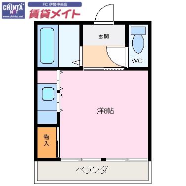 大海マンション(ワンルーム/1階)の間取り写真