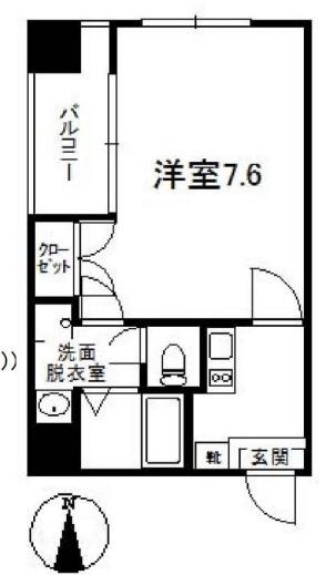 ロゼットIII(1K/4階)の間取り写真