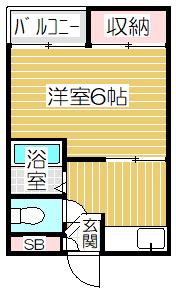井宮マンション(1K/3階)の間取り写真