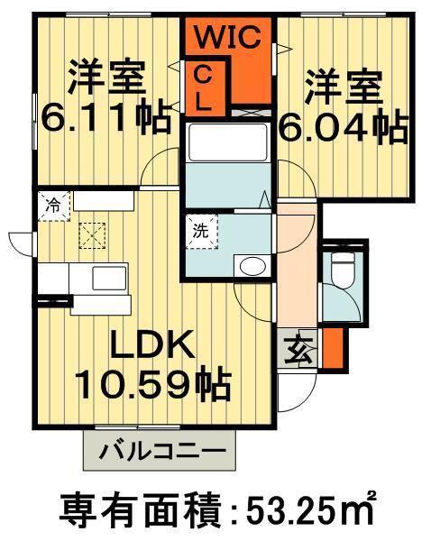 プライム スクエア(2LDK/1階)の間取り写真