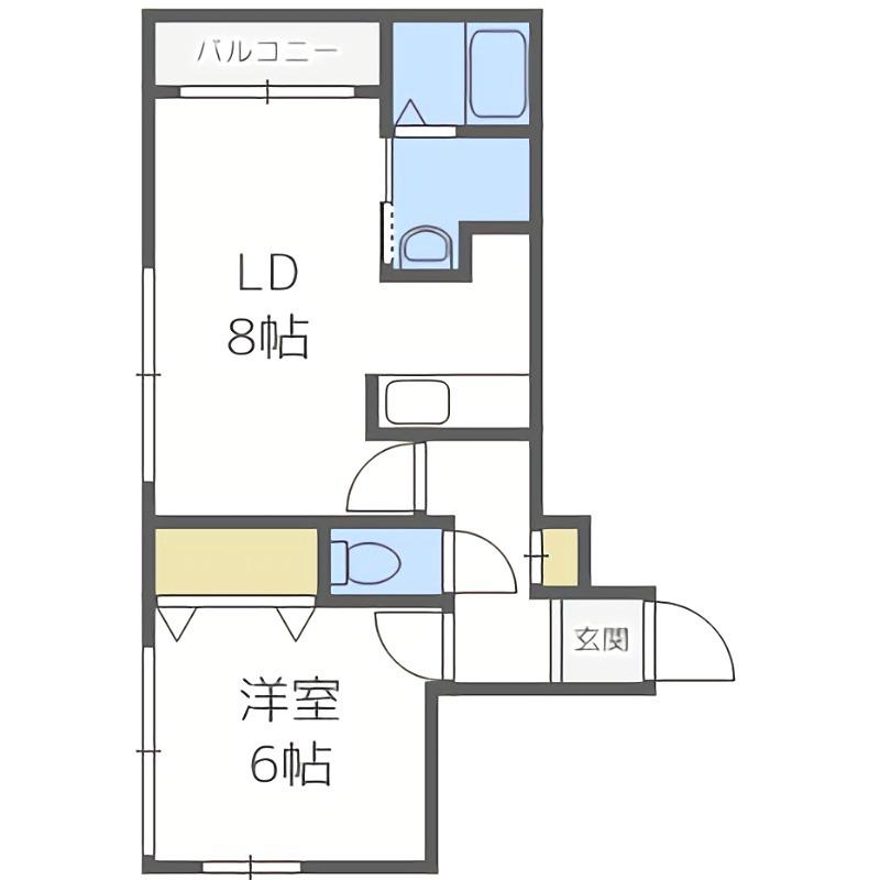A BOND GRAN菊水(1LDK/3階)の間取り写真