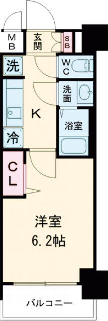 プレサンス千種駅前レイズ(1K/6階)の間取り写真