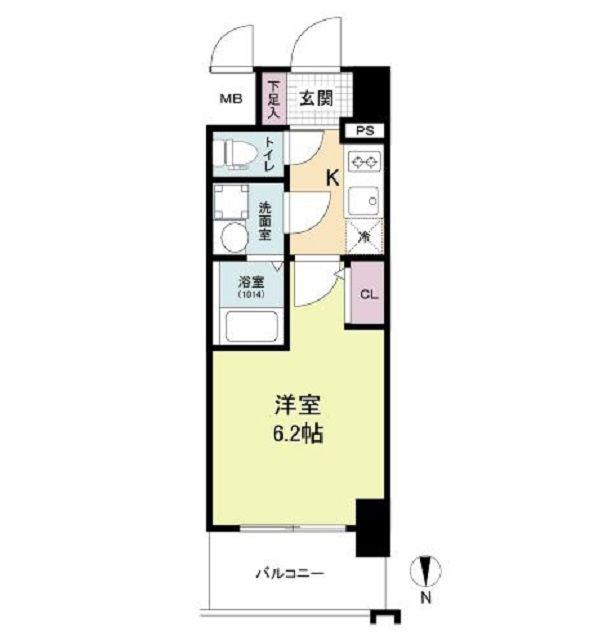 リヴェント福島(1K/5階)の間取り写真
