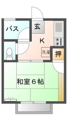 コーポサングリーン(1K/2階)の間取り写真