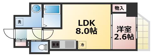 スワンズシティ大阪クレアスト(1LDK/11階)の間取り写真