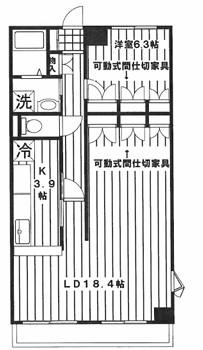 オクトス市ヶ尾(1LDK/3階)の間取り写真