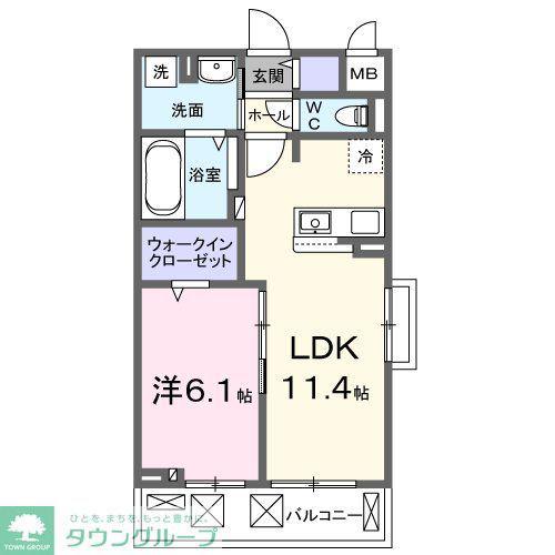 コスモステラス イースト(1LDK/2階)の間取り写真