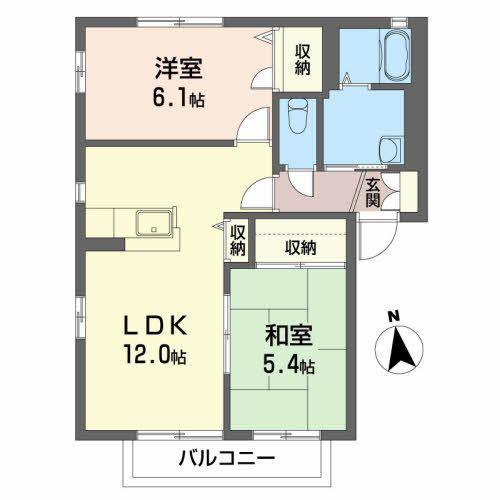 エクセルシオール(2LDK/2階)の間取り写真
