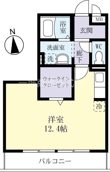JR常磐線 水戸駅 バス乗車時間:19分 最寄りバス停で下車 徒歩3分 3階建 築20年(ワンルーム/2階)の間取り写真