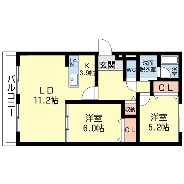 アトレ中島(3LDK/1階)の間取り写真