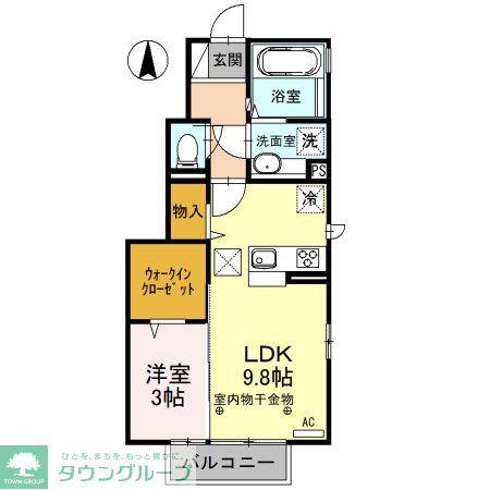 ラ・ステラ宮前町II(1DK/1階)の間取り写真