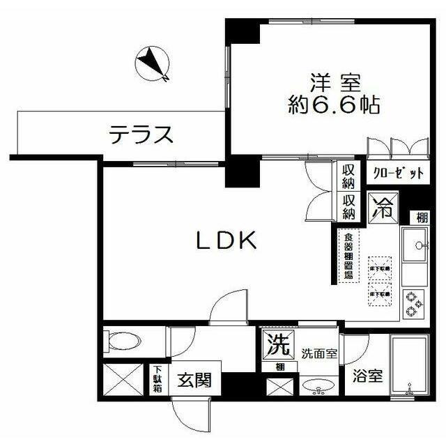 イトーピア幡ヶ谷(1LDK/1階)の間取り写真