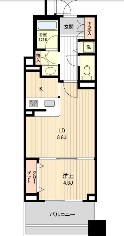 HF銀座レジデンスイースト(1LDK/2階)の間取り写真