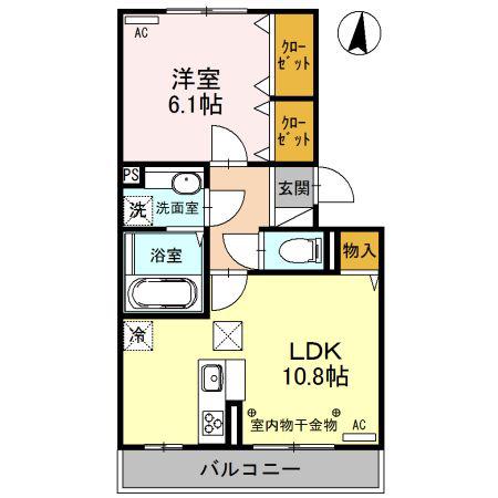 リヴェールマリーズ D(1LDK/1階)の間取り写真
