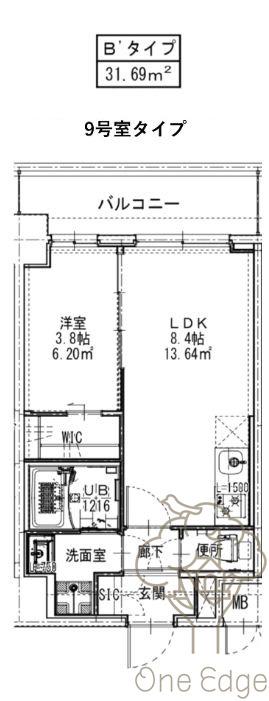 エスリードレジデンス梅田マークス(1LDK/2階)の間取り写真
