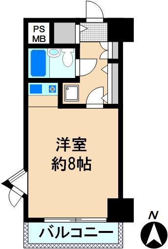 ビクセル川崎(1K/4階)の間取り写真