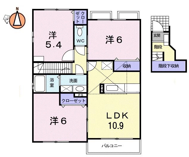 ヴェルファーレ(3LDK/2階)の間取り写真