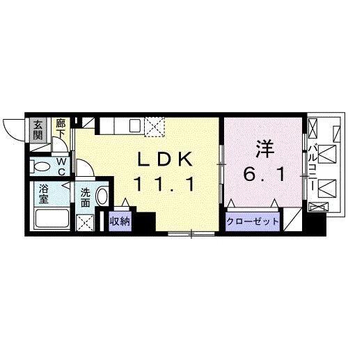 ペニー レイン(1LDK/5階)の間取り写真