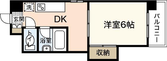 クリエイトビル(1DK/3階)の間取り写真
