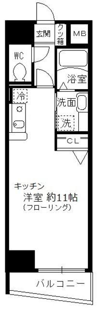 ジャルダン学研住道(ワンルーム/4階)の間取り写真