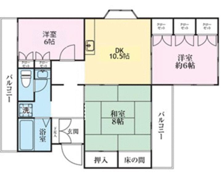 エンブレム上尾(3DK/3階)の間取り写真