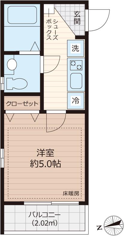 ピアコートTM練馬北町(1K/2階)の間取り写真