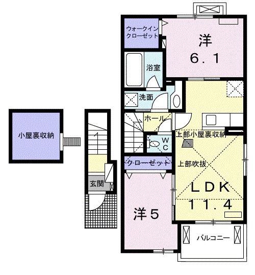 ノール ラック(2LDK/2階)の間取り写真