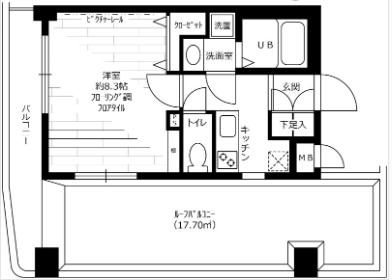 ステージグランデ市谷薬王寺(1K/3階)の間取り写真