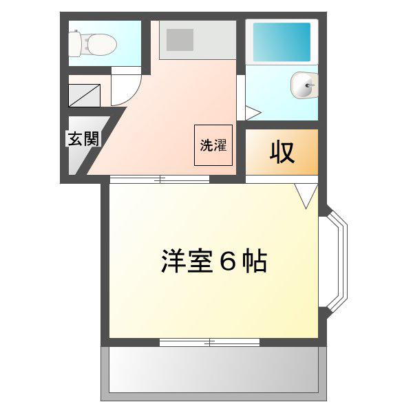 サンマリン西舞子(1K/1階)の間取り写真