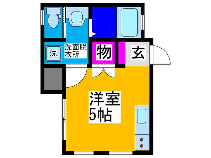 さくらハイツ(ワンルーム/2階)の間取り写真