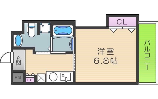ヴィーブル駒川II(1K/5階)の間取り写真