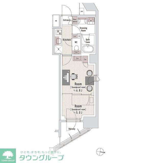 TRACK渋谷本町(2K/9階)の間取り写真