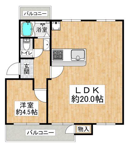 狩口台329号棟(1LDK/4階)の間取り写真