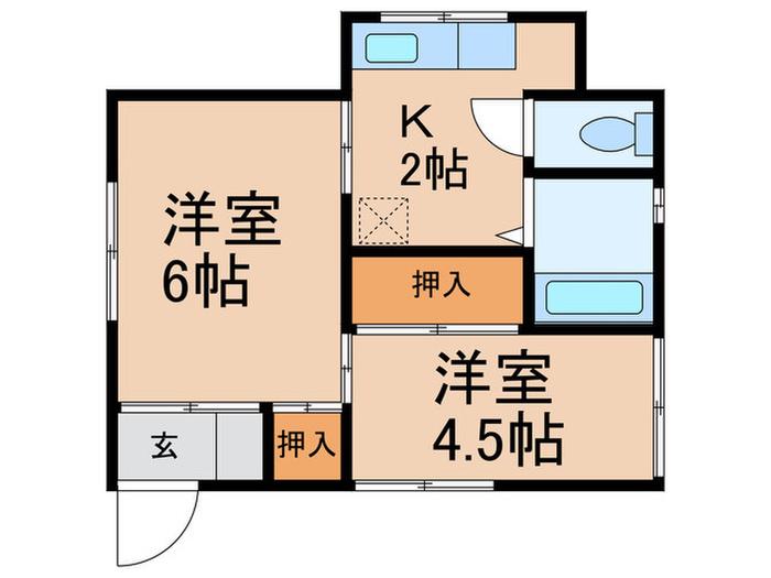 クラッソ徳丸(2K/1階)の間取り写真