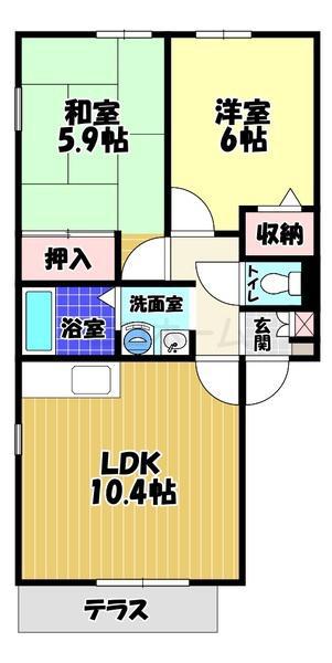 YSハイツ(2LDK/2階)の間取り写真