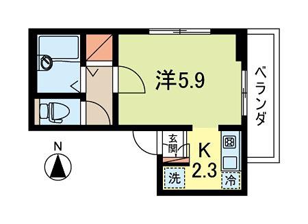 メゾンヴァンテアン(1K/1階)の間取り写真