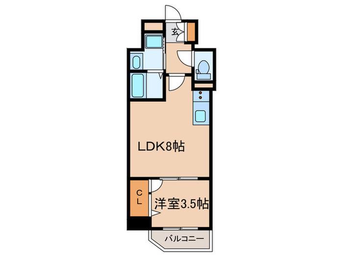 スワンズシティ神戸湊川(1LDK/7階)の間取り写真