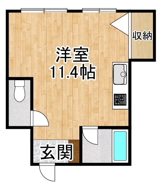 M.K.RELATIONS(ワンルーム/5階)の間取り写真