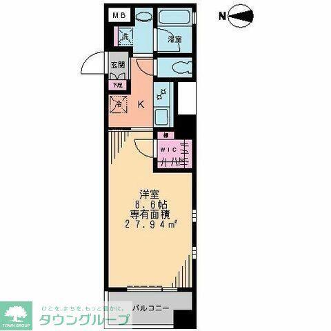 ビイルーム下北沢(1K/2階)の間取り写真