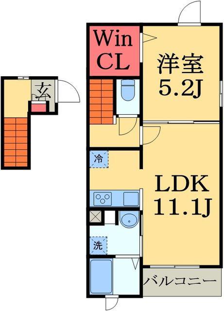 メゾンド・ドルフィンI(1LDK/2階)の間取り写真