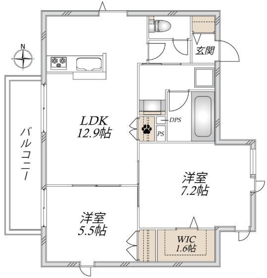 ヘーベルメゾン成増(2LDK/3階)の間取り写真