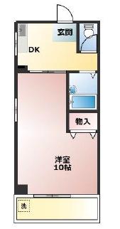 東道頓堀千寿プラザ(1DK/2階)の間取り写真