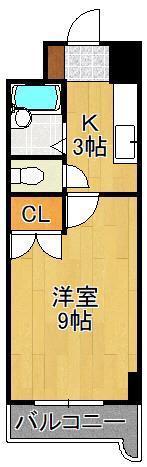 ウインズ浅香I(1K/7階)の間取り写真