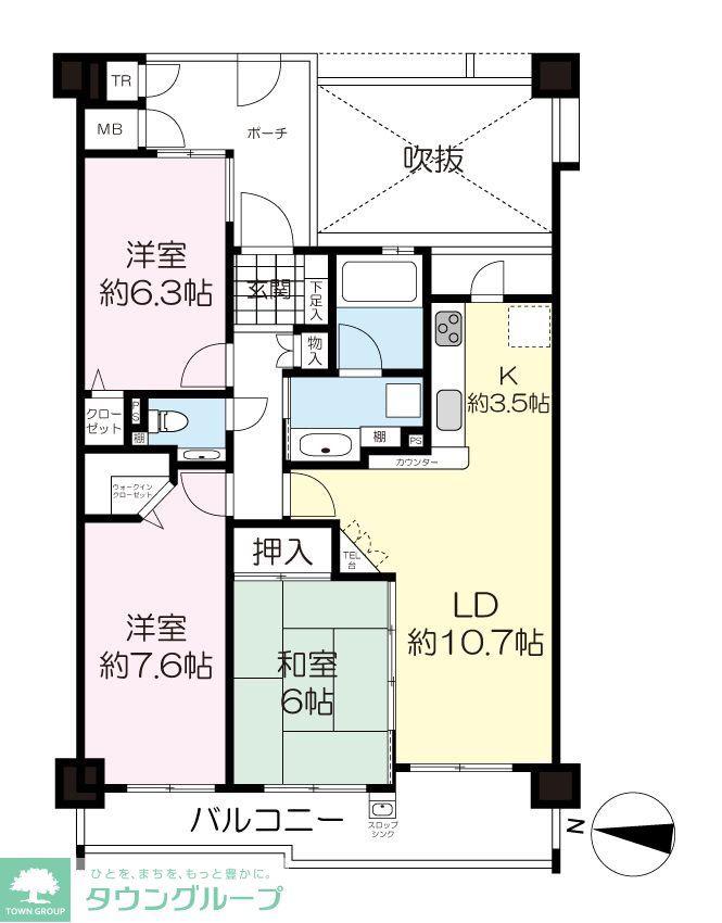 クレアホームズ赤坂けやきの杜(3LDK/4階)の間取り写真