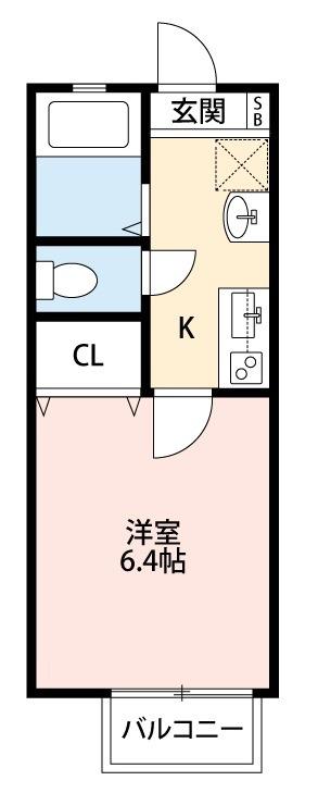 キャメル戸塚南(1K/1階)の間取り写真